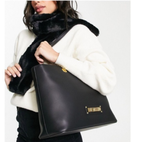 Love Moschino Faux Fur Scarf - Black - NWOT - Picture 2 of 4